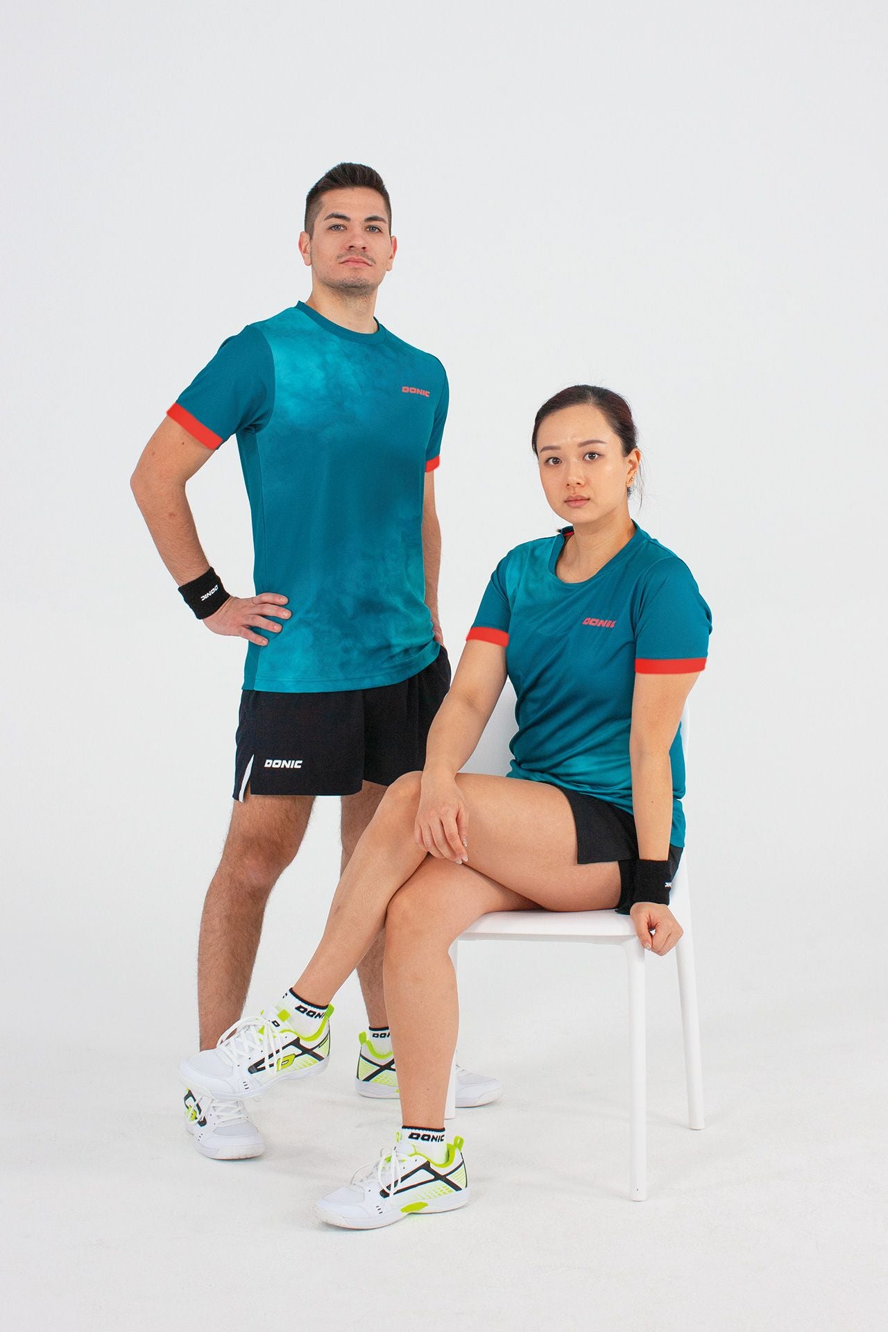 Donic t-shirt Axtion green/light blue/orange